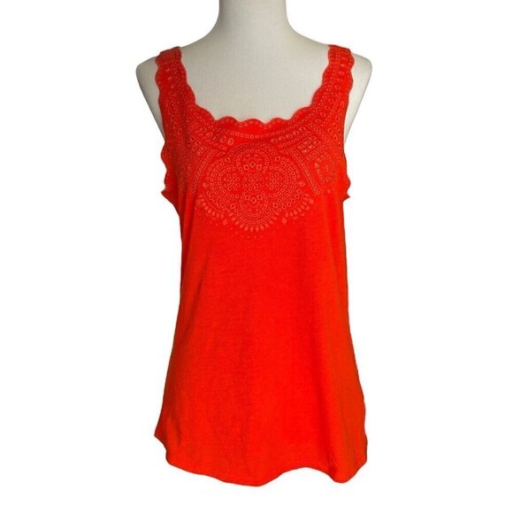 NWT J.Crew Embroidered Round Neck Sleeveless Pullover Tank Top Women's Sz M - Picture 1 of 8